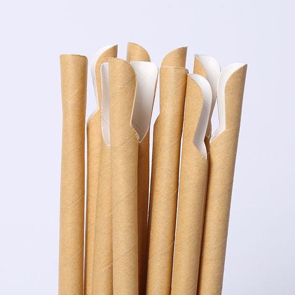 Paille cuillère en carton 10mm