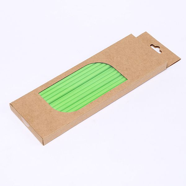Paille en carton avec emballage en plastique