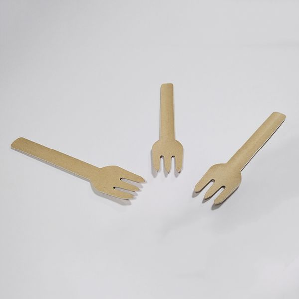Fourchette en carton brun